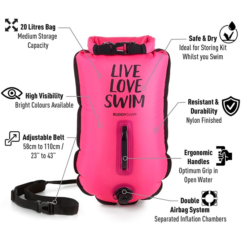 BUDDYSWIM Unsexual 250831 Buoy, Pink, 20 Litres