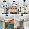 O'NEELDY Modern 3 Ring LED 52W Black Pendant Light with