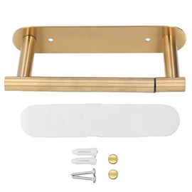 Toilet Paper Holder Multifunctional Rustproof 304 Stainless Steel Wall Mount Toilet Tissue Roll Holder for Kitchen Bathroom Brushed Gold
