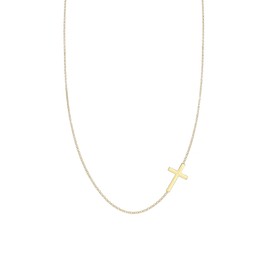 Elli Women's Necklace with Cross, Religious Pendant in 925 Sterling Silver, Silver, Gold