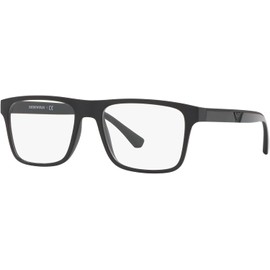 Emporio Armani Ea4115f - Marco de anteojos graduadas para hombre con dos clips intercambiables rectangulares