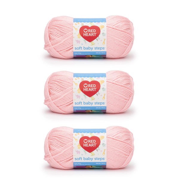 Red Heart Soft Baby Steps - Hilo rosa para bebé,