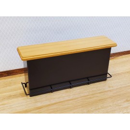 Streets Ahead Dollhouse Bar Black Metal with Wood Top Modern Style 1:12 Scale Miniature