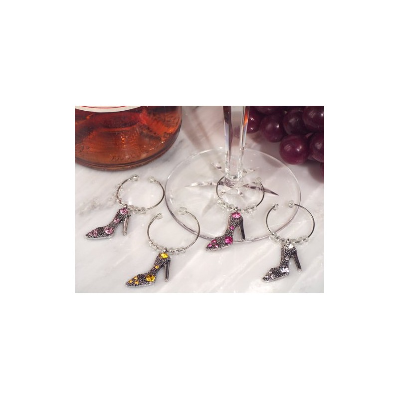 FavorOnline Dazzling Divas Collection Shoe Wine Charms from