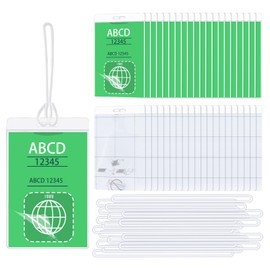 10 Mil Self Laminating Luggage Tags with Loops 2 1/2" x 4 1/4" Self Sealing Laminating Pouches Bag Tags Clear Laminating Tags with Hole for Traveling Business and Student ID Cards (50)