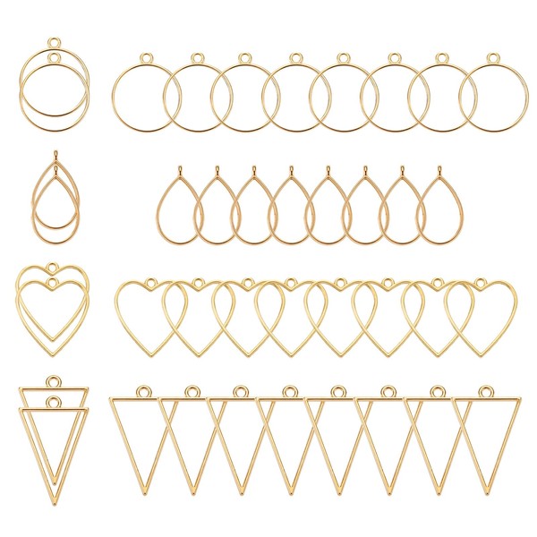 PATIKIL 40Pcs Open Bezels, Resin Bezels Charm Pendants Open Back