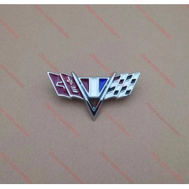 Truckemblems 1x Silver Fits 1964-1967 Impala V Flag Front Fender Trim Flag Badge Emblem