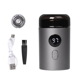 Mini Electric Shaver,Pocket Size Electric Razor for Men,Portable Travel Electric Shaver for Women,Easy One-Button,LED Power Display(Gray)