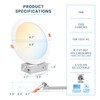 PARMIDA (6 Pack) 8 Inch Ultra-Thin LED Recessed Ceiling Light