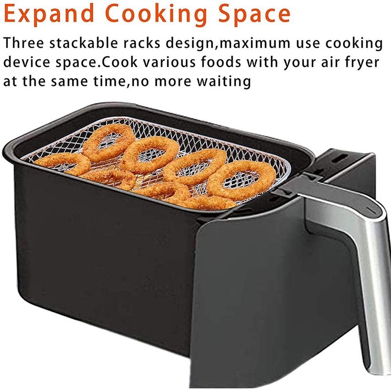 Dual Air Fryer Rack Compatible with Ninja Fryer Stand Multi