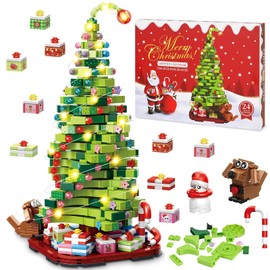 Siyaluens Advent Calendar 2025 Christmas Tree Building Blocks Set - 24 Days of Countdown Calendar Toys Gifts for for Adults Teens Girls Boys, 1206 Pieces