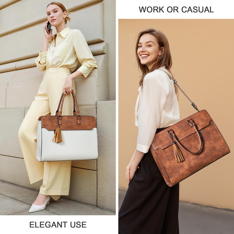 Shrrie 17 inch Laptop Bag for Women,Water-Resistant Work Bag LaptopTote