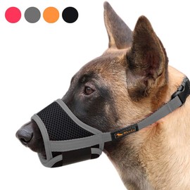 HEELE Dog Muzzle Dog Muzzles to Prevent Biting, Barking and Chewing, Adjustable Loop, Nylon Soft Pad, Breathable Mesh, Muzzle for Small Dog (Black-Gray, S)
