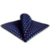 SHLAX&WING Large Silk Pocket Square Blue Dots Dotty Mens Hankies
