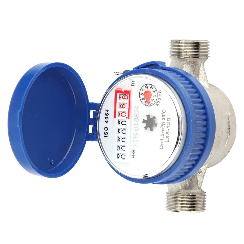 Copper 1.5m3/h 0-40℃ Mechanical Water Meter 15mm 1/2 inch Water