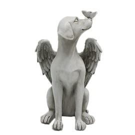 YOOTOM Angel Dog Statue Pet Memorial Grave Marker Tribute Statue, Resin Grave Ornament Memorial Stone Memorial Statue for Dogs, Pet Memorial Marker as Grave Ornament
