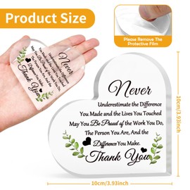 Friendship Gifts for Women Encouragement Gift for Sister Acrylic Heart-Shaped Keepsake Inspirational Gift for Friend Bestie Graduation Gift for Him Her Acrylic Heart Plaque Christmas Thanksgiving Gift