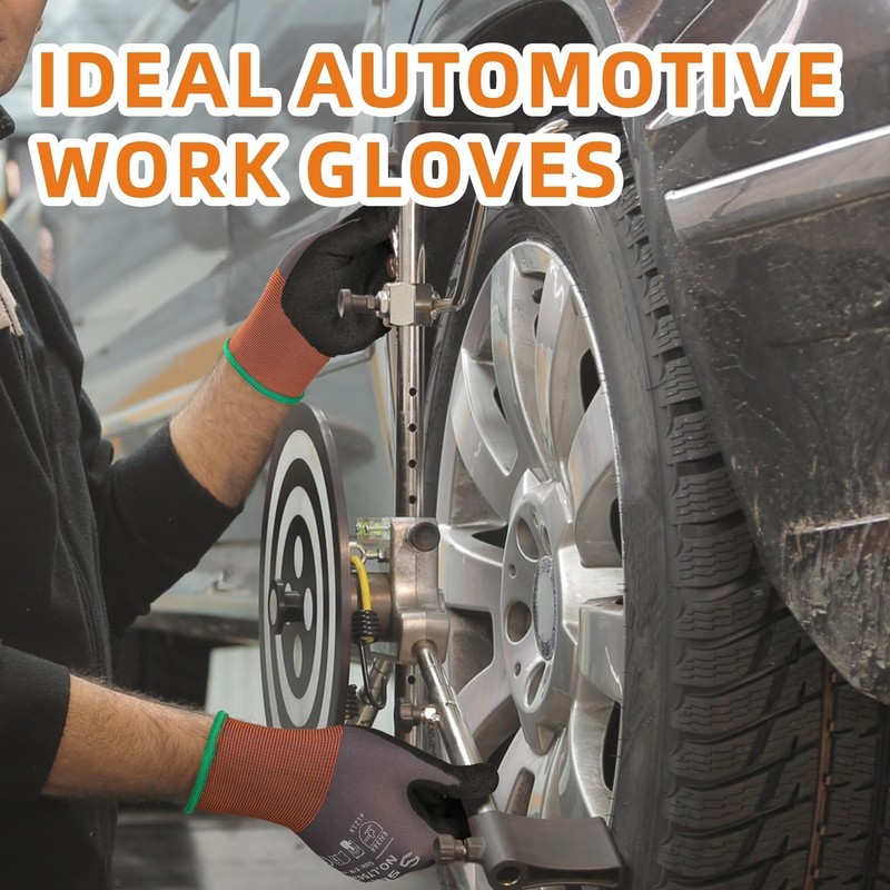 Schwer 6 Pairs Safety Work Gloves with Sandy Nitrile Coating