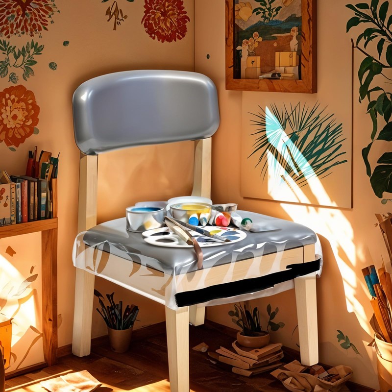JJUNW 6 Pack Plastic Chair Covers, Stain Water and Kitty