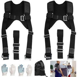 Upgraded Moving Straps with Chest Buckle, 2-Person Lifting Strap, Furniture Carrying and Moving System Heavy Objects up to 1000 lbs for Moving Furniture, Heavy Appliances, Mattresses