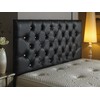 CROWNBEDSUK DIAMANTE FAUX LEATHER HEADBOARD (BLACK, 4FT)