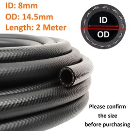 MOCNT 8 mm Fuel Hose Car Petrol Hose with 8 mm Inner Diameter Motorcycle Fuel Line Diesel Hose Oil Hose Diesel Line Hose Nylon Braided Length 2 m
