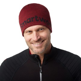 Smartwool Merino Wool "Smartwool" Lid Logo Beanie For Men and Women, Rhythmic Red, One Size