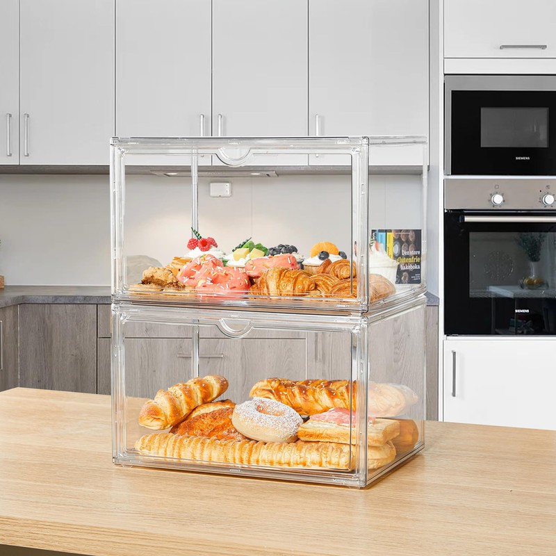 SANKEU 4 Pcs Bread Boxes for Kitchen Countertop, Large Bread