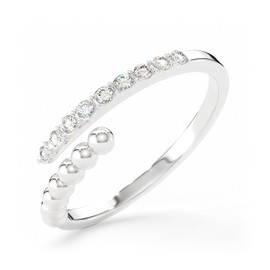 THIORA Women's Ring - 'Bora Brilliance' | Premium Stainless Steel | Balls & Stones | Flexible Size | Cubic Zirconia | Finger Jewellery, Stainless Steel