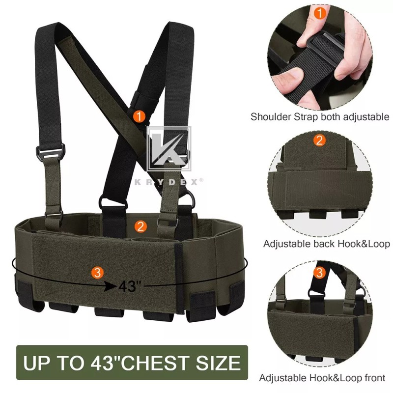 KRYDEX Concealed Carry Low-Vis Ready Chest Rig Elastic Cummerbund Ranger