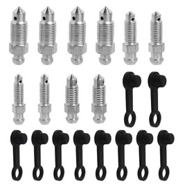 Pack of 20 Hollow Screw Bleeding Screw, M7 Screws Brake Caliper Bleed Nipples, Bicycle Bleeding Screws M6 M8 M10 x 1 Oil Cap Screw Set Bleeder Screw Assortment for Motorcycle