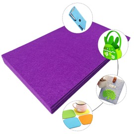 Jtnohx 2mm Stiff Felt Sheets, Thick Felt Fabric, 12pcs 7 x 11.3 inch Felt Squares for Crafts, Color Felt for Cushion and Padding (Purple)