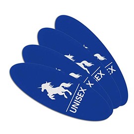 Unicorn Unisex Restroom Bathroom Washroom Sign Double-Sided Oval Nail File Emery Board Set 4 Pack