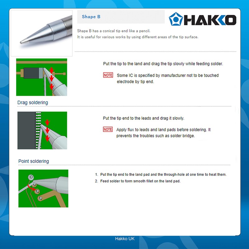 HAKKO FX-601/FX-8805 T19-B Soldering Tip B Type