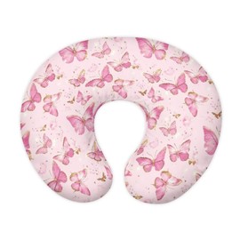 Hzeswody Soft & Adorable Butterflies Nursing Cover for Breastfeeding Pillows with Breathable Fits Newborn, U-Shaped Breastfeeding Pillowcase Soft Cover