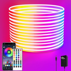 segrass 32.8FT Led Neon Rope Lights Control with App/Remote,Flexible Led Rope Lights,Multiple Modes,IP65 Outdoor RGB Neon Lights Waterproof,Music Sync Gaming Led Neon Strip Lights for Bedroom Décor