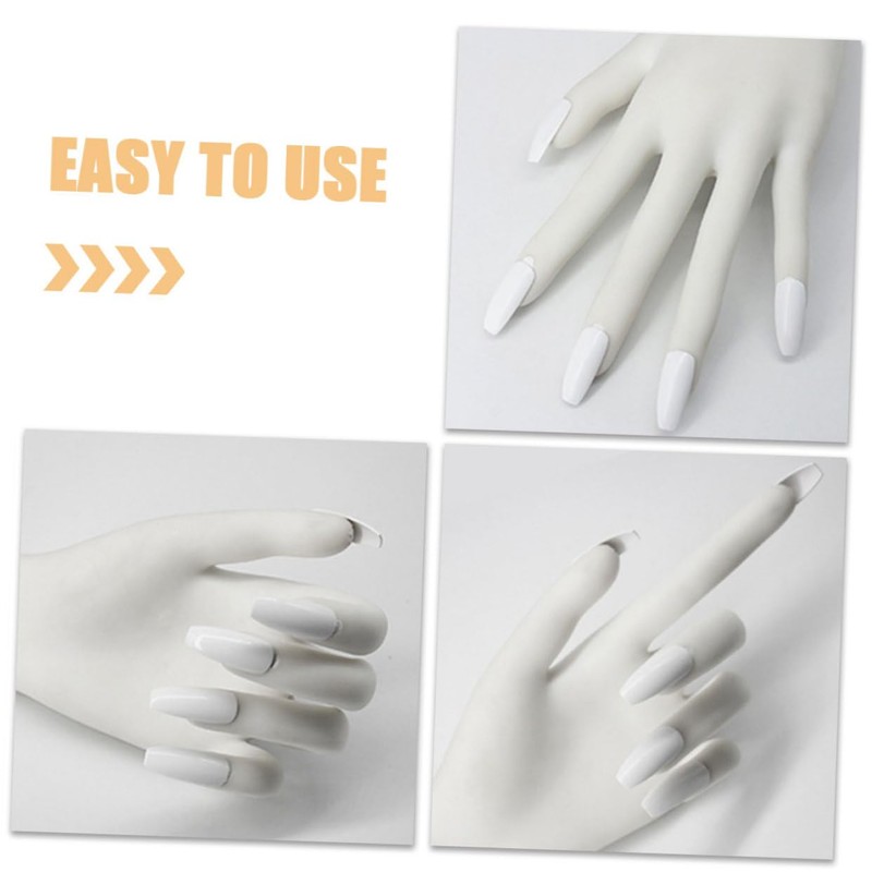 FOMIYES Realistic Fake Hand for Nail Practice Reusable Acrylic Training