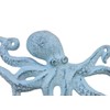 Rustic Dark Blue Whitewashed Cast Iron Octopus Hook 11 Inch