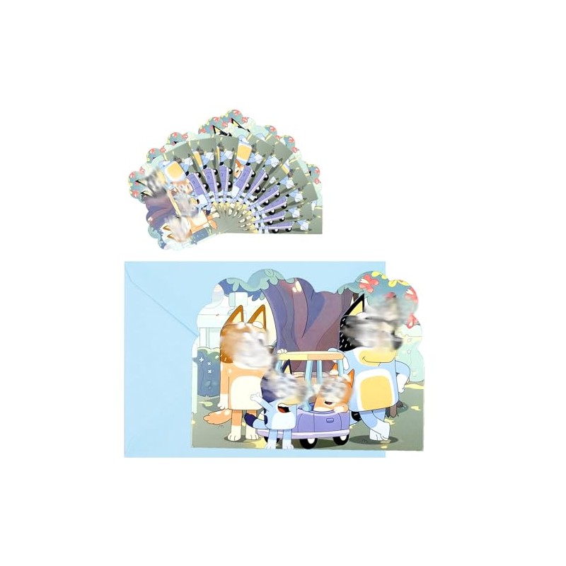 20 PCS Blue Party Invitations Kids, Party Invites with Envelopes,