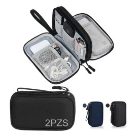 2pz Estuche Cargador De Organizador Bolsa Cables Impermeable Negro
