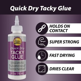 Quick Dry Tacky Glue – Dries Clear– 4 OZ – Single