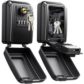 Vewaci Wall-Mounted Lock Box for Keys with Code, Holds 10–15 Keys