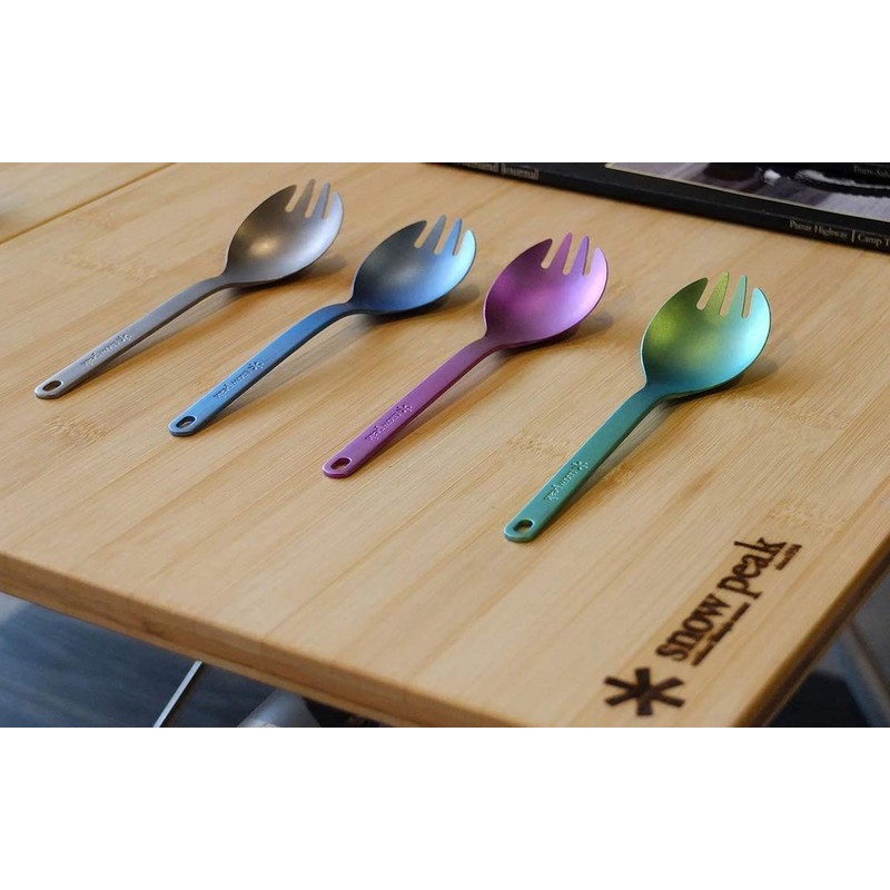 Snow Peak SCT-004 Titanium Spork, Lightweight, Compact for Camping/Backpacking, Eco-Friendly,