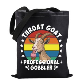 PWHAOO Inappropriate Humor Gift Throat Goat Professional Gobbler Tote Bag Funny Meme Gift For Her, Throat Goat Tote