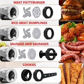 LHS Manual Meat Grinder with Stainless Steel Blades Heavy Duty Powerful Suction Base for Home Use Fast and Effortless for All Meats-Black