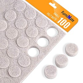 Felt Pads Small Felt Bumpers Dots 3/8" Diameter 100PCS Felt Pads for Cabinets 1/10" Height Self Adhesive Beige