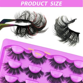 10 Pairs Mink Lashes Fluffy 18mm Cat Eye False Eyelashes 3D Volume Curly Dramatic Fake Eyelashes Thick Full Lashes(10P-TB56)