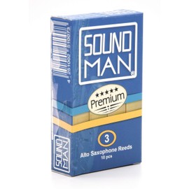 Soundman® Alto Saxophone Reeds - 10 Reeds for Saxophone - Box of 10 - Thickness 3.0