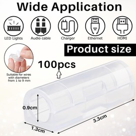 Nuanchu 100pcs Christmas String Light Clips Hanging Outdoor Light Clips with Adhesive Strips for Hanging Christmas Light, Wall Extension Cable Clips Cable Management