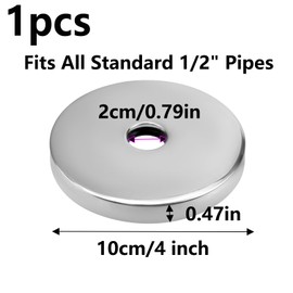 Semetall 4"Escutcheon Plate Extra Large,Universal Replacement Escutcheon Cover Plate,Replacement Shower Arm Flange Plumbing Cover Plates,Fits All Standard 1/2" Pipes (Chrome)